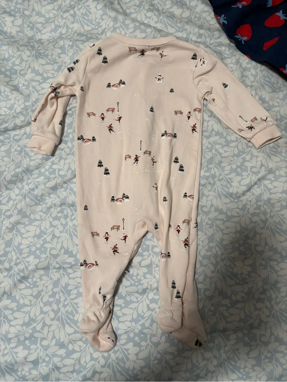 Petit Lem Holiday Ski Print Footed One-Piece
